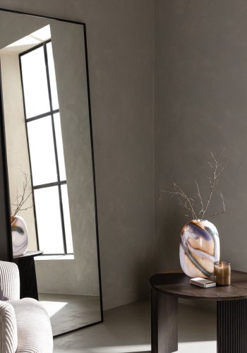 VENTURE DESIGN Dalton vgspejl, rektangulr - spejlglas og matsort aluminium (220x110)