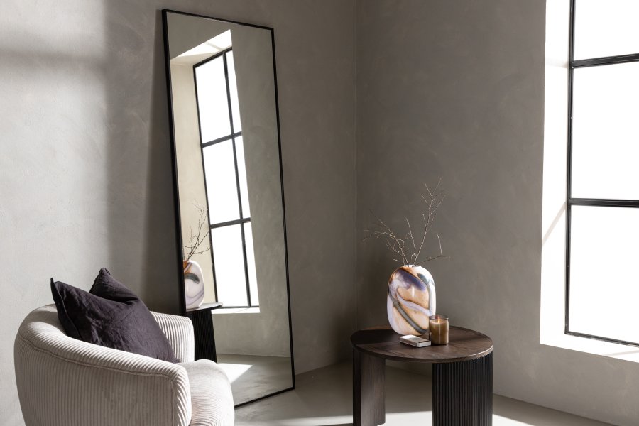 VENTURE DESIGN Dalton vgspejl, rektangulr - spejlglas og matsort aluminium (220x110)