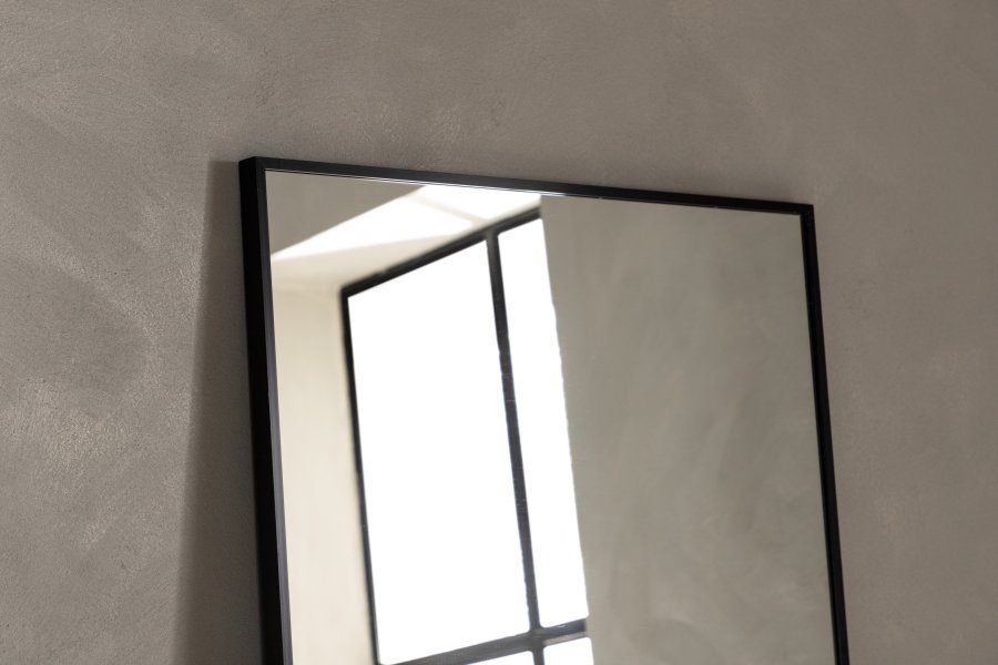 VENTURE DESIGN Dalton vgspejl, rektangulr - spejlglas og matsort aluminium (220x110)