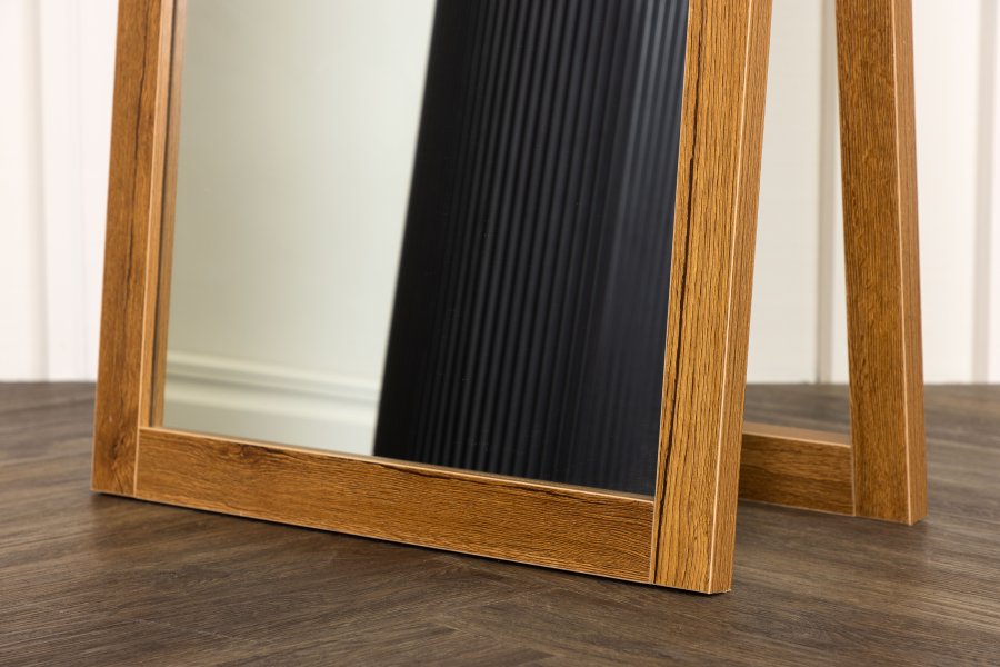 VENTURE DESIGN Sebring gulvspejl, rektangulr - spejlglas og valnd MDF (170x55)