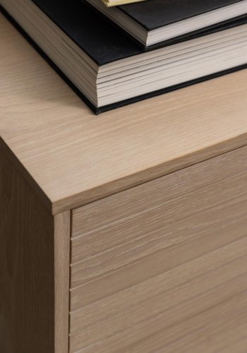 ACT NORDIC Linley sknk, m. 3 lger med lamel og 3 hylder - hvidpigmenteret egefinér og eg