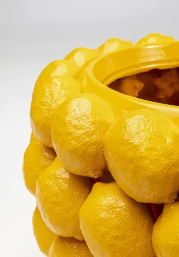 KARE DESIGN Deco Lemon Juice urtepotteskjuler, rund - gul polysandsten (34)
