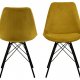 ACT NORDIC Eris spisebordsstol - gul stof og sort metal