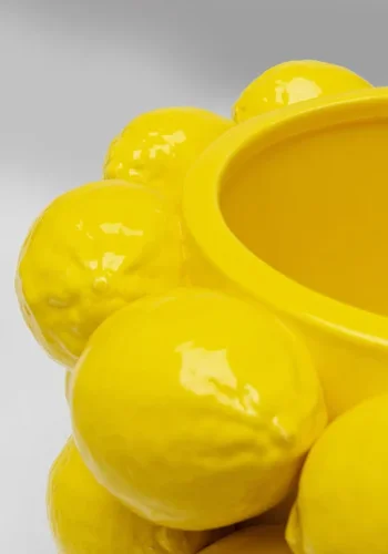 KARE DESIGN Lemon Juice vase, rund - gul porceln (H:19cm)