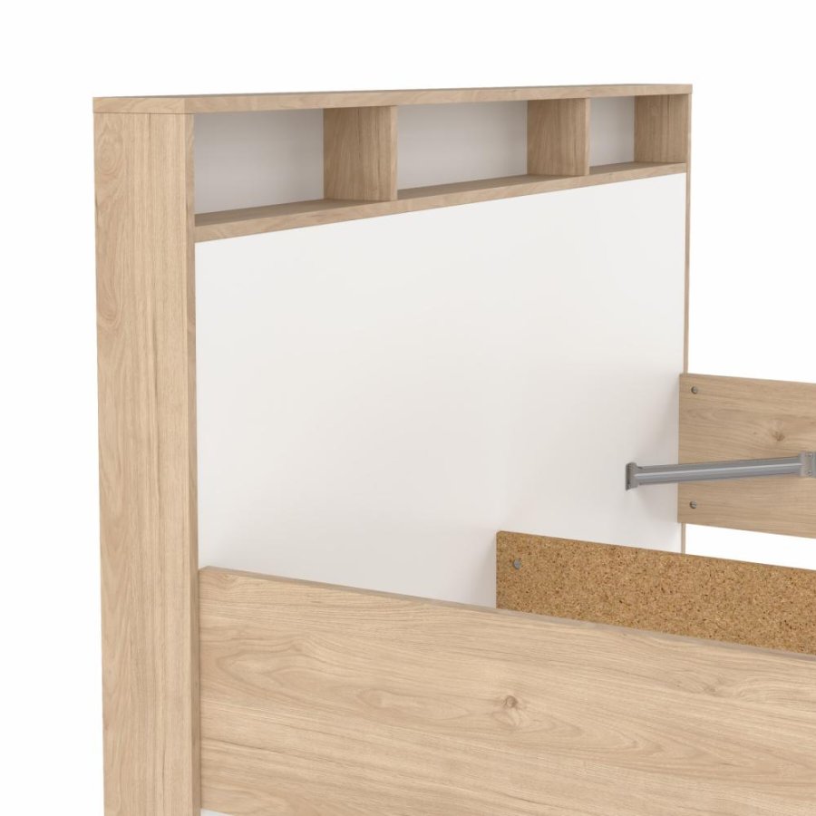 TVILUM Ikast Seng 160x200, Jackson Hickory / Hvid, 169,8 x 216 x 0,97 cm