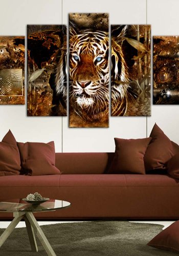 Artgeist billede - Golden Jungle, p lrred, to strrelser