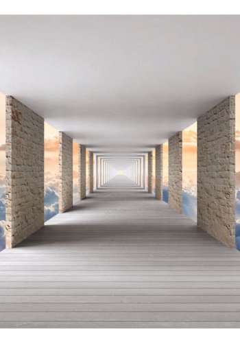 Fototapet fra Artgeist- Skyward Travel, beige og bl print