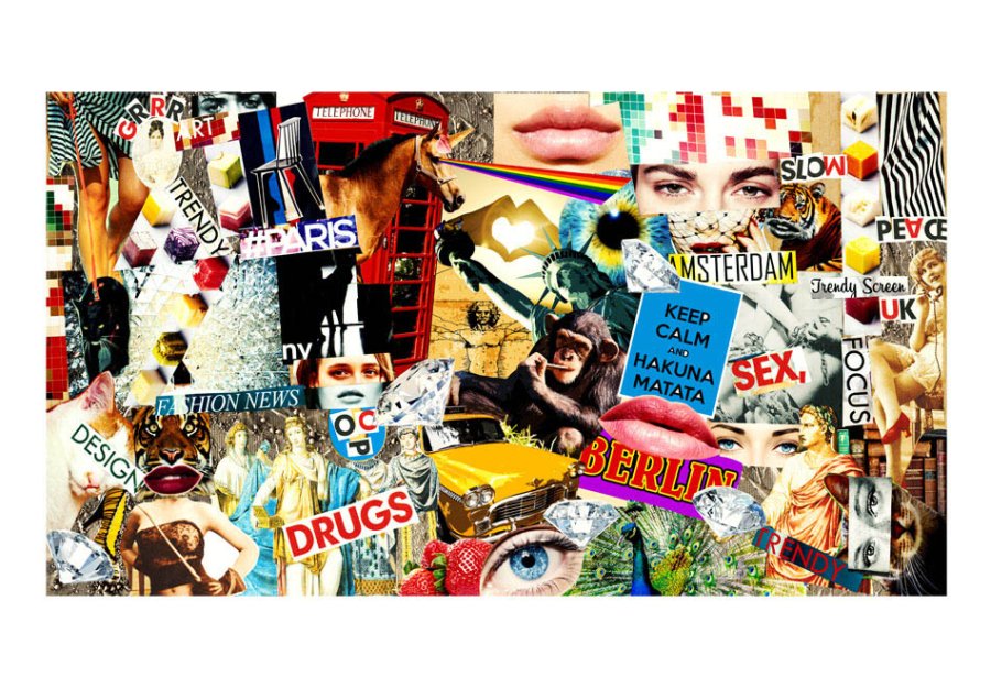 ARTGEIST fototapet XXL - Scraps of Modernity, multifarvet print (280x500)