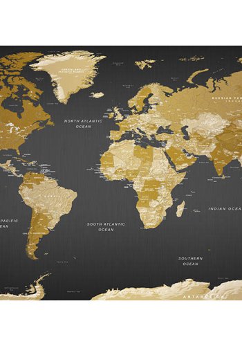 ARTGEIST fototapet - World Map: Modern Geography, Moderne verdenskort, stor (Flere strrelser)
