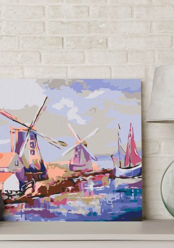 ARTGEIST DIY lrred maleri - Windmills, Landsby