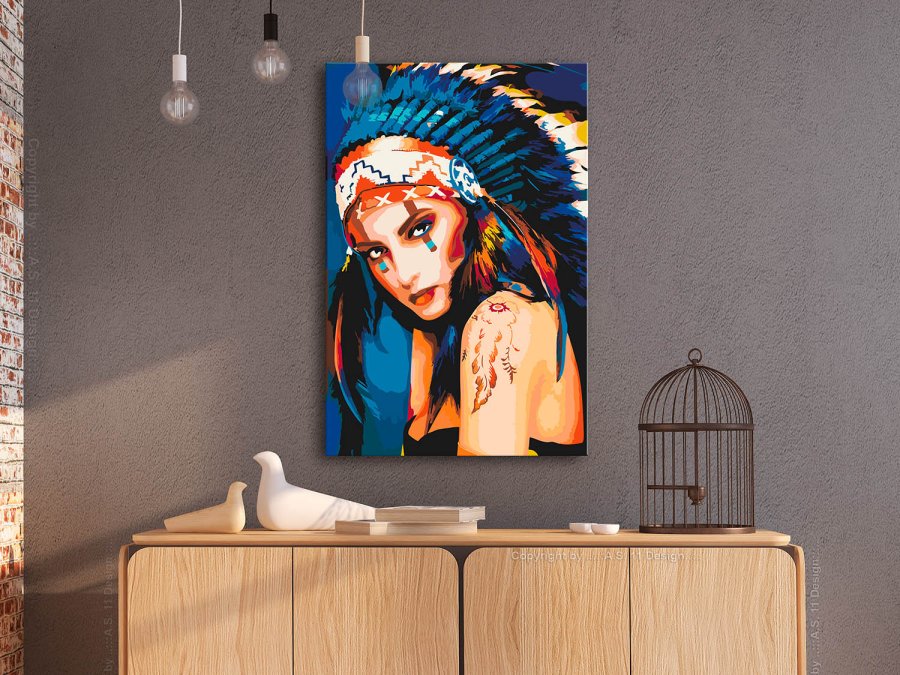 ARTGEIST DIY lrred maleri - Native American Girl, Indianer