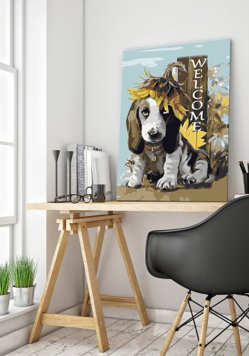 ARTGEIST DIY lrred maleri - Dog and Sunflowers