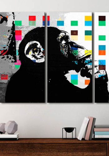 Artgeist billede - The Thinker Monkey by Banksy, p lrred