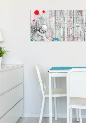 Artgeist billede - Home: House + Love, p lrred