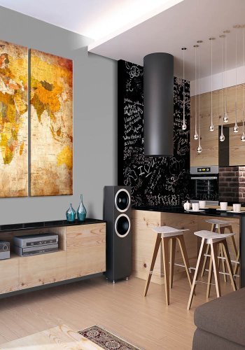 Artgeist Antique Travel - Antikt verdenskort trykt p lrred, 3-delt - Flere strrelser