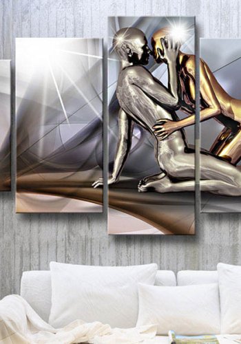 Artgeist billede - Gold couple, p lrred