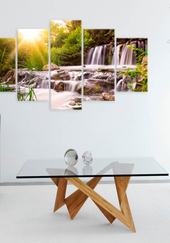 Artgeist billede - Forest Waterfall, p lrred, to strrelser