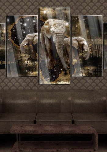 Artgeist billede - Brown Elephants, p plexiglas, to strrelser