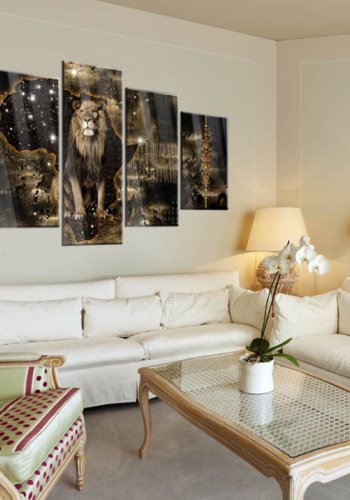 Billede p akrylglas - Golden Lion [Glass]