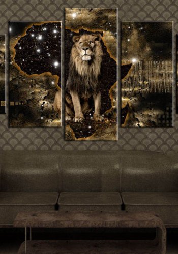 Artgeist billede - Golden Lion, p lrred,  to strrelser