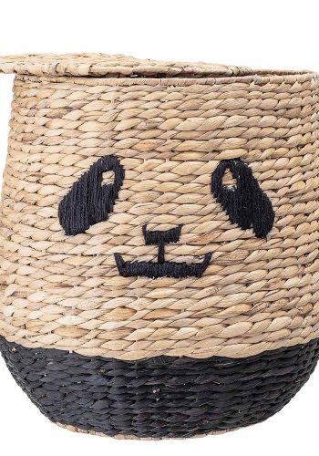 BLOOMINGVILLE MINI panda kurv - natur vandhyacint, rund (36)