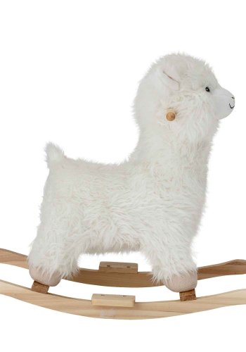 BLOOMINGVILLE MINI lama gyngehest - hvid/natur polyester/poppeltr