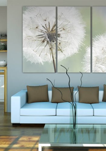 Artgeist billede - Fluffy dandelions, lrred og genbrugstr