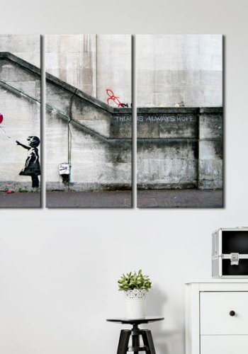 Artgeist billede - Girl With a Balloon by Banksy, p lrred