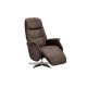 Delta recliner stol - brun-gr stof, m. armln