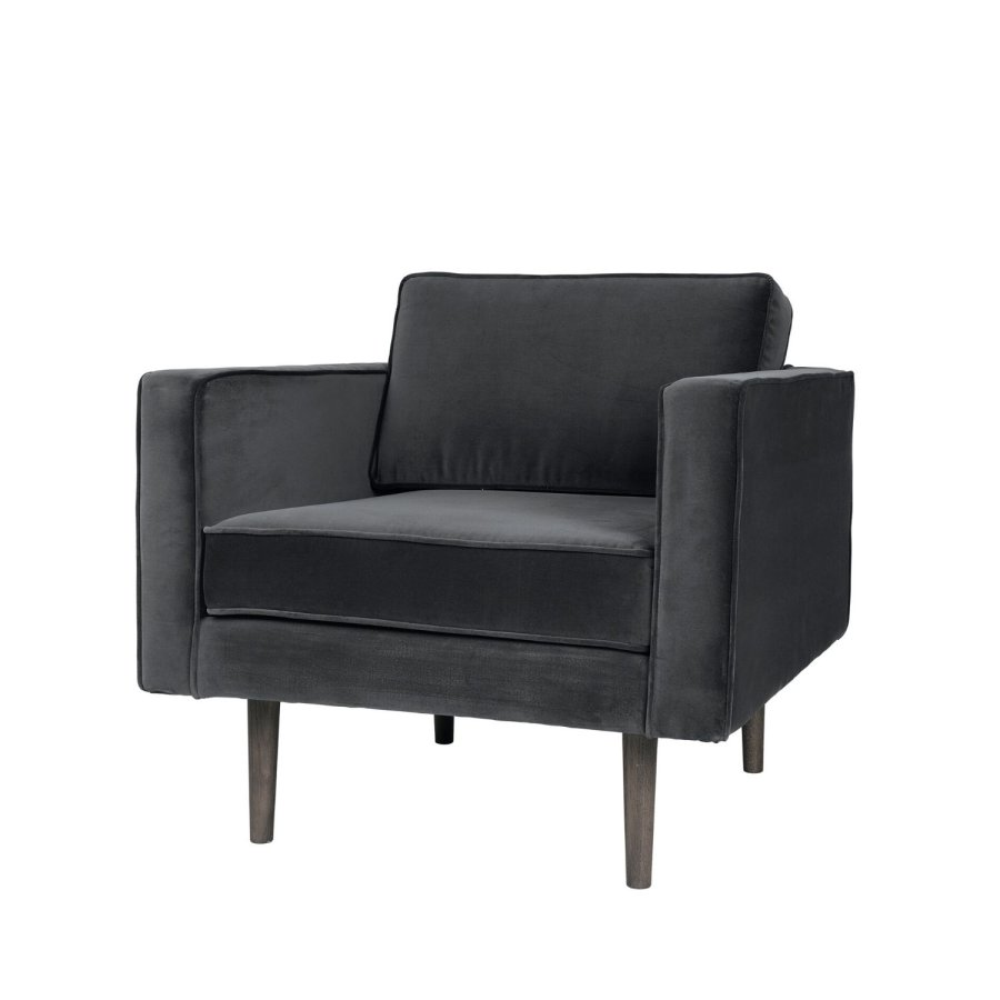 BROSTE COPENHAGEN Wind lnestol - polyester velour, m. armln