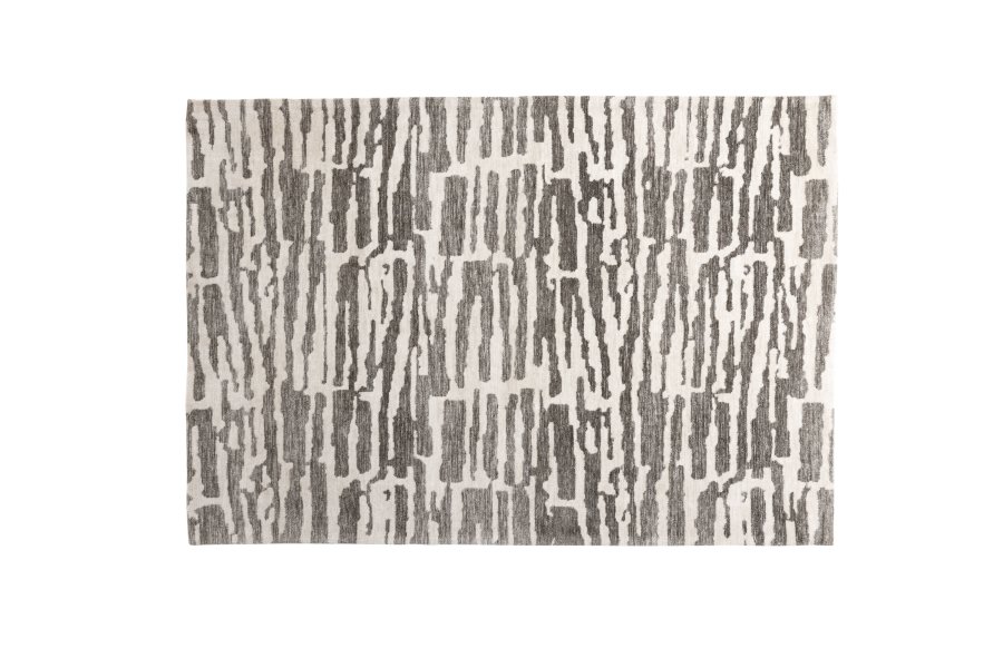 VENTURE DESIGN Milos gulvtppe, rektangulr - hvid/gr micropolyester (395x295)