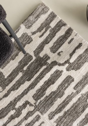 VENTURE DESIGN Milos gulvtppe, rektangulr - hvid/gr mikropolyester (290x200)