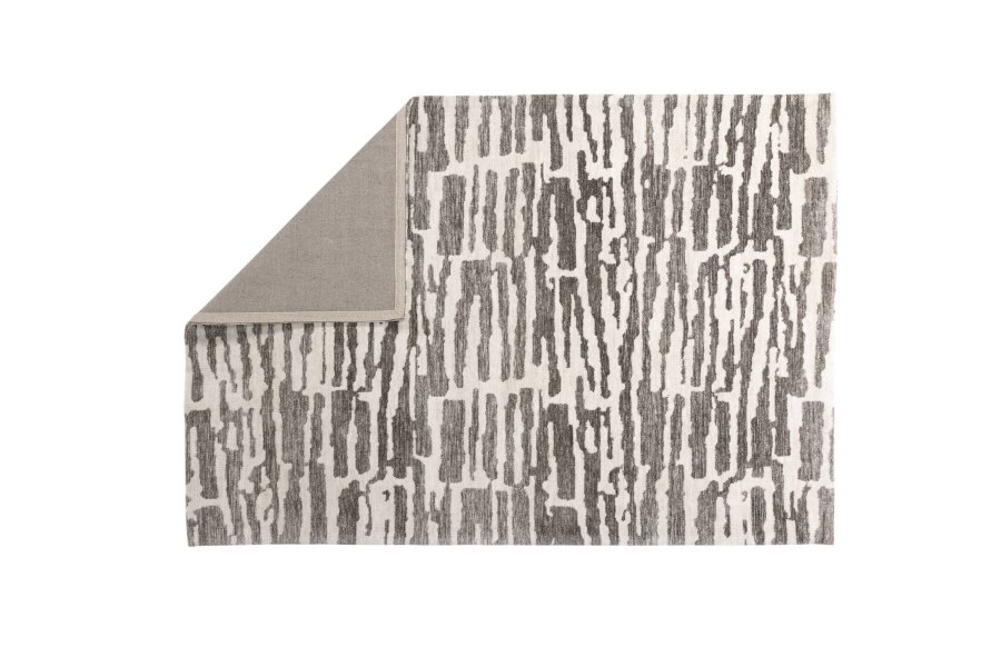 VENTURE DESIGN Milos gulvtppe, rektangulr - hvid/gr mikropolyester (230x160)