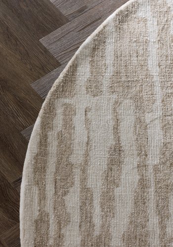 VENTURE DESIGN Milos gulvtppe, rund - hvid/beige mikropolyester (200)