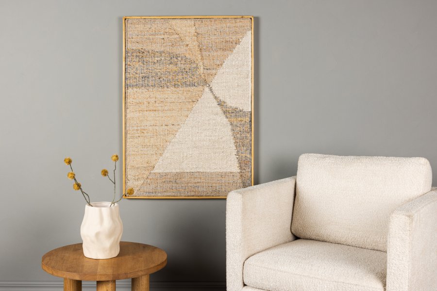 VENTURE DESIGN Patricia vgtppe, rektangulr - beige jute og bomuld (70x100)