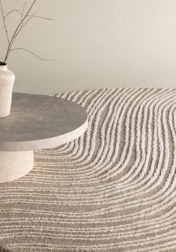 VENTURE DESIGN Melle Tppe Melle Micropolyester - 200*200- -Rund-Ivory Beige