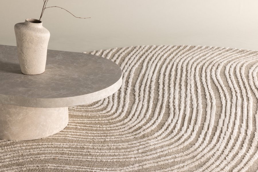 VENTURE DESIGN Melle Tppe Melle Micropolyester - 200*200- -Rund-Ivory Beige