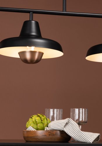 VENTURE DESIGN Stöten loftlampe - mat sort og kobber finish metal