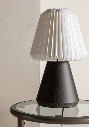 VENTURE DESIGN Fjällen bordlampe - hvid papir og valnddefarvet egetrsfolieret stl