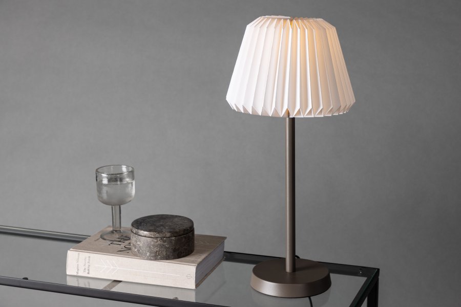 VENTURE DESIGN Tanddalen bordlampe - hvid papir og mocca stl