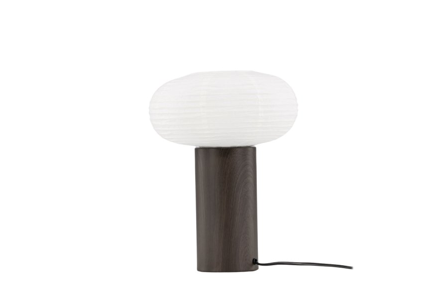 VENTURE DESIGN Hovfjället bordlampe - natur rispapir og mrkebrun egefolieret stl