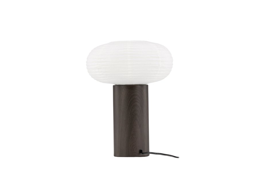 VENTURE DESIGN Hovfjället bordlampe - natur rispapir og mrkebrun egefolieret stl