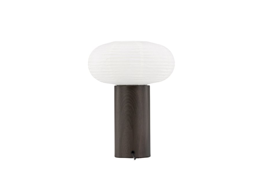 VENTURE DESIGN Hovfjället bordlampe - natur rispapir og mrkebrun egefolieret stl