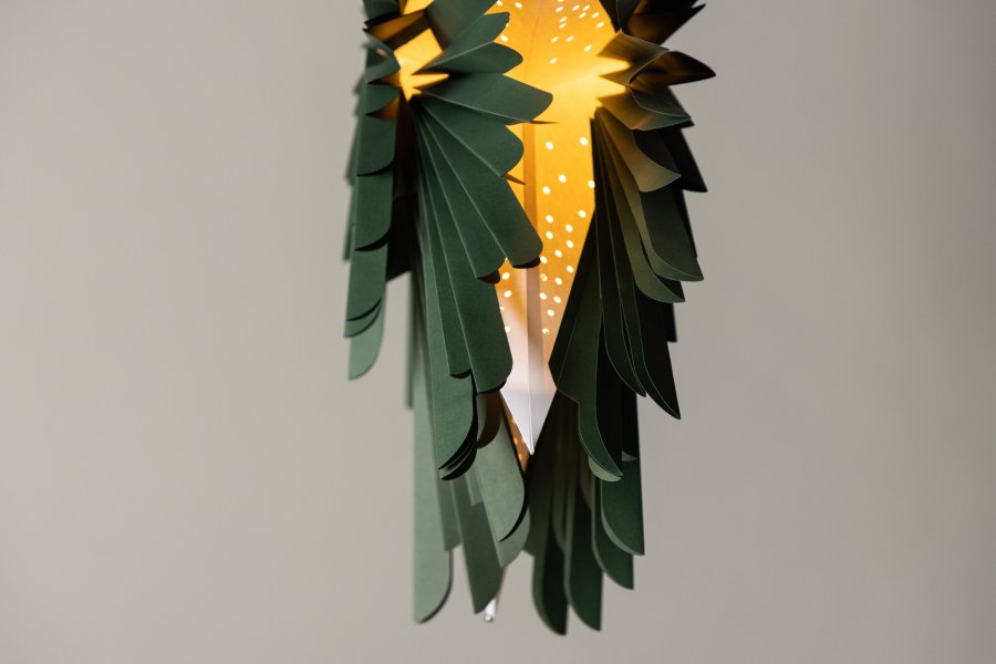 VENTURE DESIGN Sälen loftlampe - grn papir (80cm)