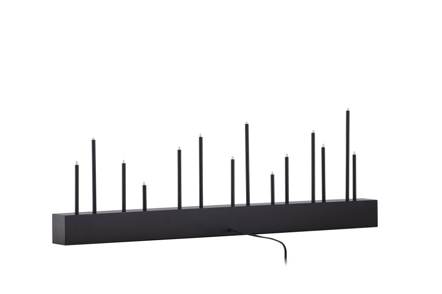 VENTURE DESIGN Kungsberget bordlampe - sort MDF og sort stl (77cm)