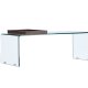 VENTURE DESIGN Telemark sofabord, m. trbakke, rektangulr - klar glas (110x50)