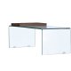 VENTURE DESIGN Telemark sofabord, m. trbakke, rektangulr - klar glas (110x50)