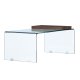 VENTURE DESIGN Telemark sofabord, m. trbakke, rektangulr - klar glas (110x50)