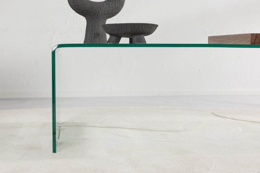 VENTURE DESIGN Telemark sofabord, m. trbakke, rektangulr - klar glas (110x50)