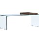 VENTURE DESIGN Telemark sofabord, m. trbakke, rektangulr - klar glas (110x50)